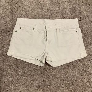 7 For all Mankind white Jean shorts